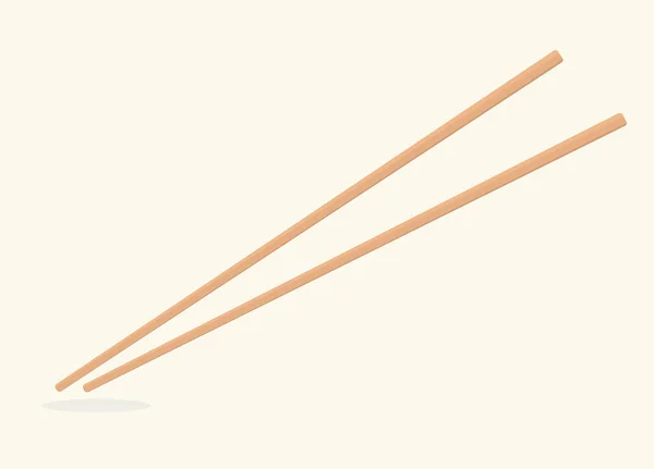 Paar Bamboe Chopsticks Vector Illustratie — Stockvector