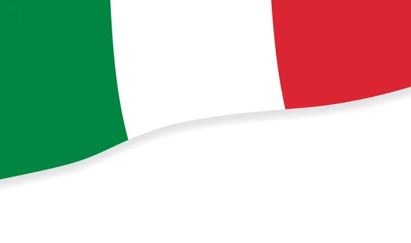白い背景にイタリアの波状の旗 ベクトルイラスト — ストックベクタ