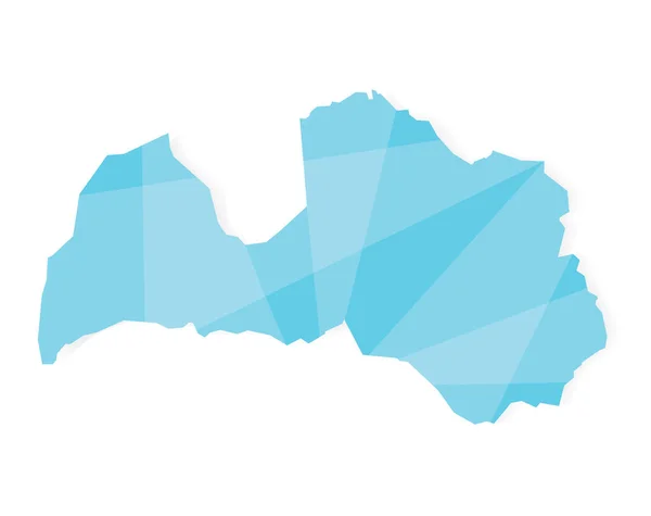 Abstracto Efecto Cristal Geométrico Letonia Mapa Vector Ilustración — Vector de stock