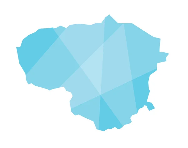 Abstracto Geométrico Efecto Cristal Lituania Mapa Vector Ilustración — Vector de stock