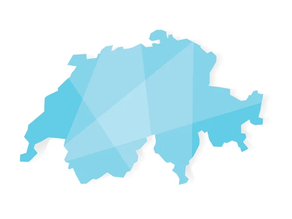 Abstracto Efecto Cristal Geométrico Suiza Mapa Vector Ilustración — Vector de stock