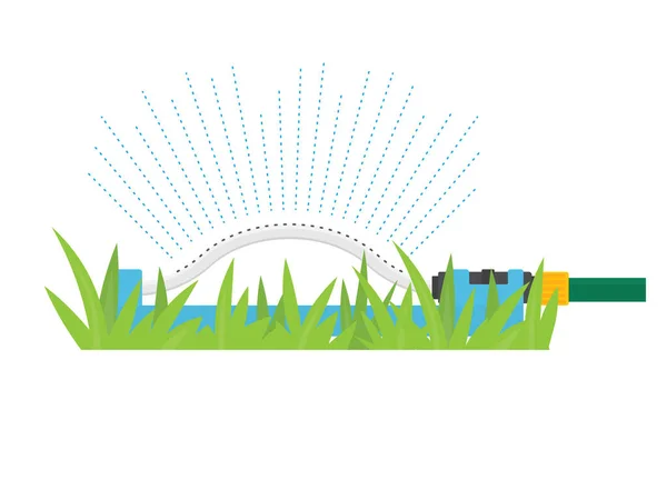 Irrigazione Prato Oscillante Irrigatore Vettorio Illustrazione — Vettoriale Stock