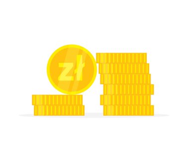 Polonya zloti para birimi paraları- vektör illüstrasyonu