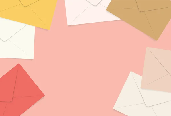 Kleurrijke Enveloppen Plaats Voor Tekst Vectorillustratie — Stockvector