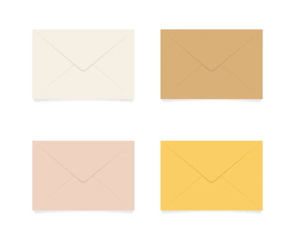 Conjunto Envelopes Coloridos Ilustração Vetorial — Vetor de Stock