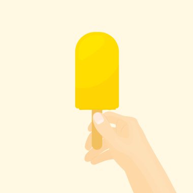 Portakallı dondurma, vektör illüstrasyon.