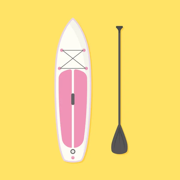 Sup Stand Paddle Deska Wiosło Wektor Ilustracji — Wektor stockowy