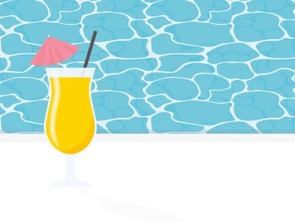 Bebida Cóctel Zumo Naranja Bebida Alcohólica Refresco Piscina Vector Ilustración — Archivo Imágenes Vectoriales