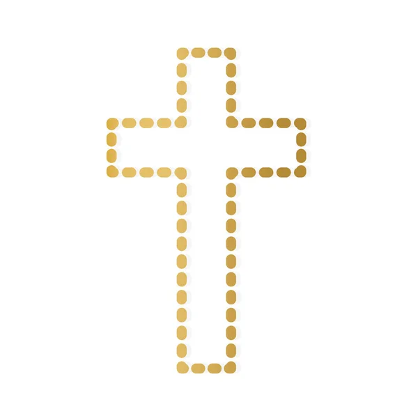 Gouden Christelijke Religieuze Kruis Vector Illustratie — Stockvector