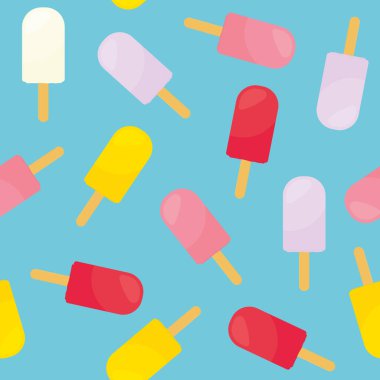 Renkli buz lolipoplarının kusursuz deseni. Vektör çizimi.
