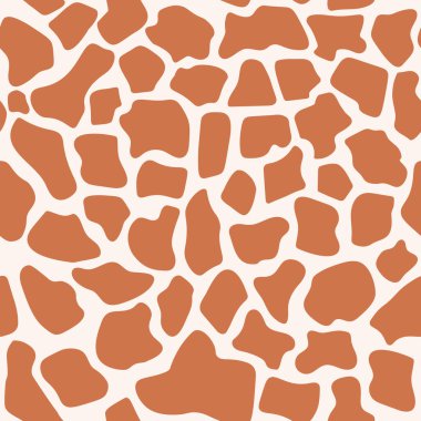 Zürafa derisinin kusursuz deseni, ambalaj, tekstil, duvar kâğıdı, vektör çizimi