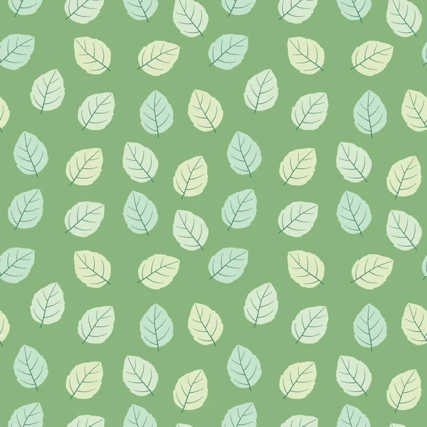 Seamless Pattern Green Leaves Wrapping Textile Wallpaper Vector Illustration —  Vetores de Stock