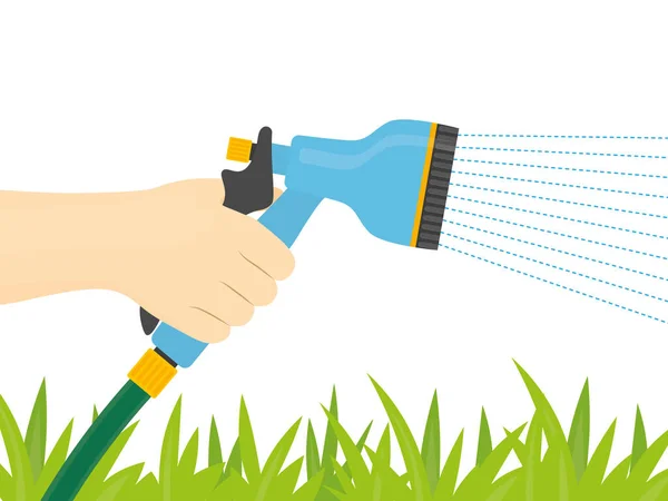 Hand Holding Lawn Sprinkler Vector Illustration — Stock Vector