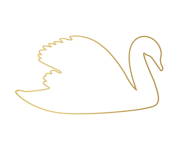 Золотий Контур Значка Лебедя Векторна Ілюстрація — стоковий вектор