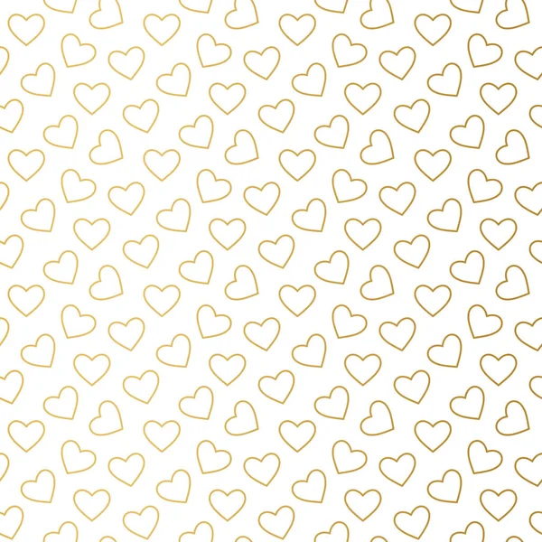 Безшовний Візерунок Золотими Серцями Відмінно Підходить Обгортання Текстилю Шпалер Любові — стоковий вектор