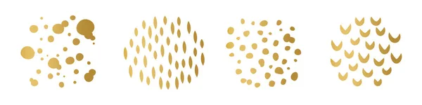 Set Golden Decorative Dots Blobs Vector Illustration — Image vectorielle