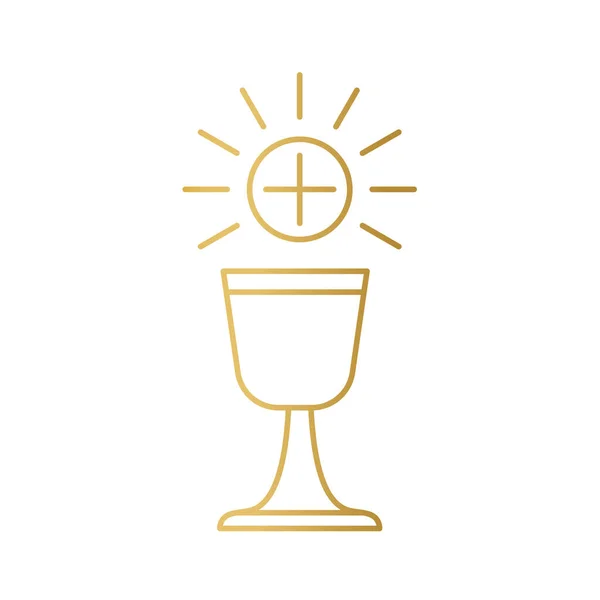 Золота Чаша Господар Зображення Святого Причастя — стоковий вектор