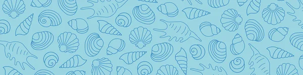 Deniz kabuğu desenli pankart - vektör çizimi