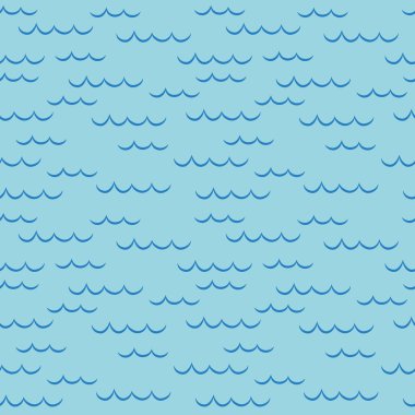 Mavi deniz dalgalarının kusursuz deseni, ambalaj, tekstil, duvar kağıdı, tebrik kartı çizimi için harika.