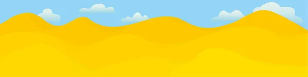 Banner Sand Dunes Desert Vector Illustration — ストックベクタ