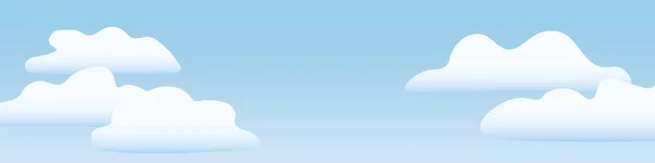 White Clouds Blue Sky Banner Vector Illustration — Image vectorielle