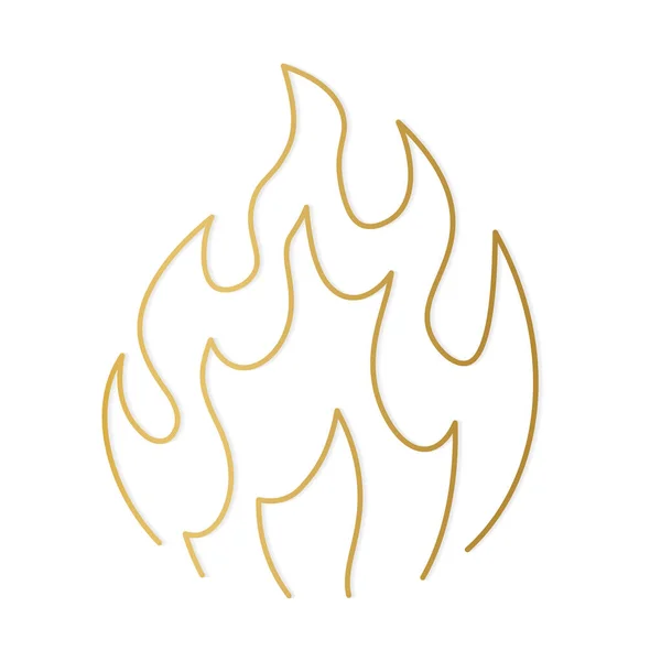 Golden Fire Flames Bonfire Vector Illustration — Stock vektor