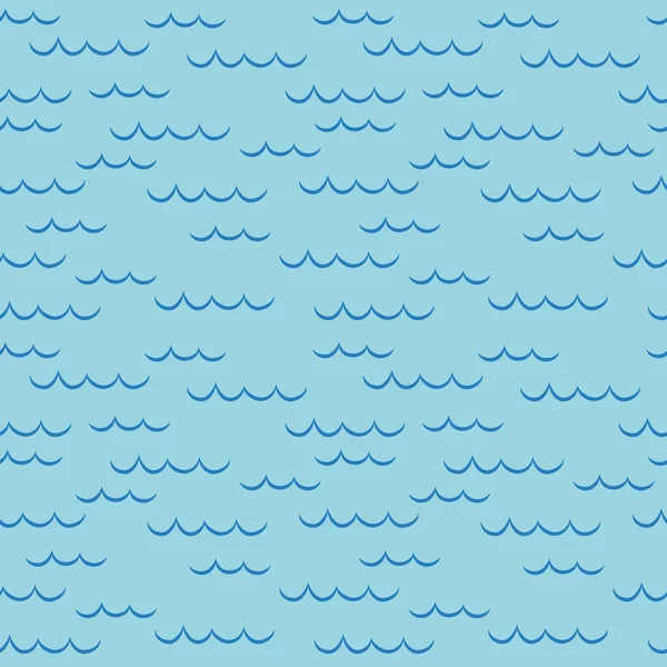 Seamless Pattern Blue Sea Waves Great Wrapping Textile Wallpaper Greeting — Vetor de Stock
