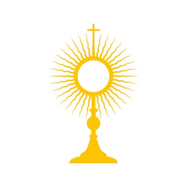 Ayin, Kutsal Komünyon, Corpus Christi, Monstrance vektör illüstrasyonu-