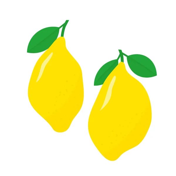 レモンの実と葉 ベクトル図 — ストックベクタ