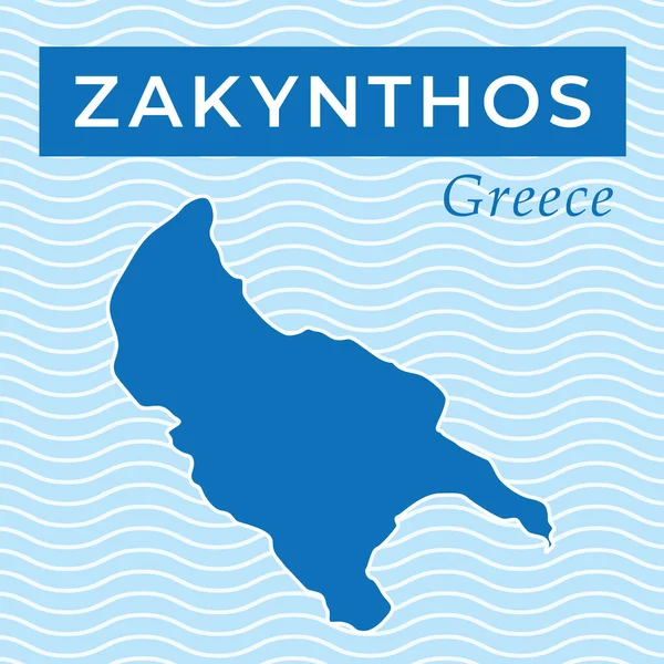 Zakynthos Island Map Very Popular Travel Destination Summer Vacation Greece — Stock Vector
