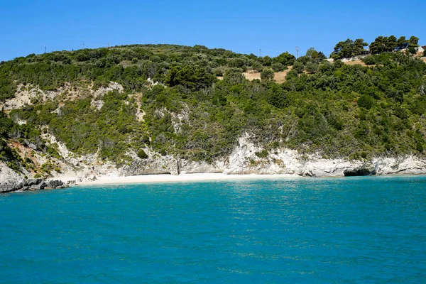 Praia Bonita Xigia Ilha Zakynthos Com Grandes Quantidades Enxofre Helthy — Fotografia de Stock