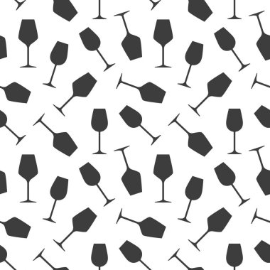 Şarap kadehlerinin kusursuz deseni, ambalaj, tekstil, duvar kâğıdı, tebrik kartı çizimi için harika.
