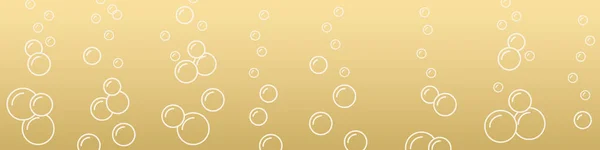 Banner Champagne Beer Bubbles Vector Illustration — Image vectorielle