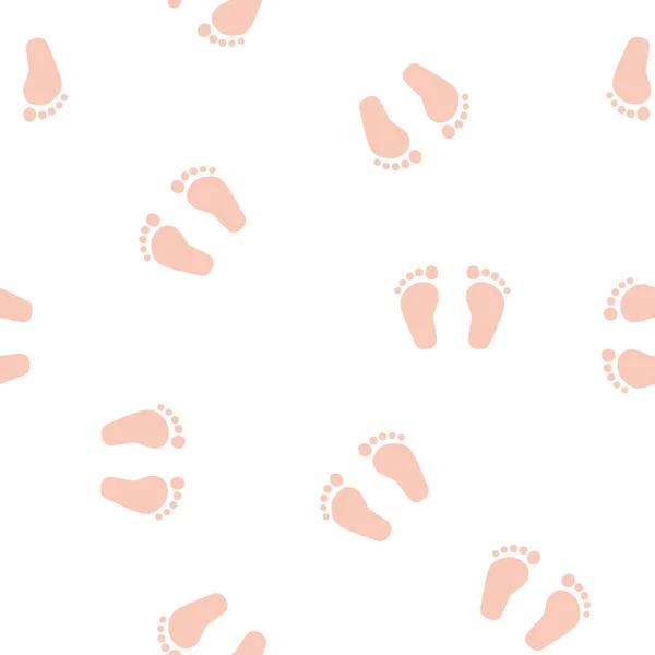 Seamless Pattern Baby Feet Great Wrapping Textile Wallpaper Greeting Card — Vector de stock