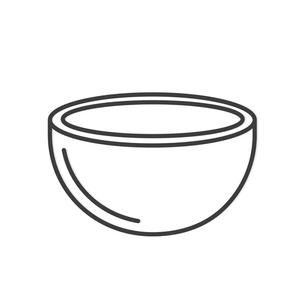 Black Outline Kitchen Soup Bowl Vector Illustration — Vector de stock