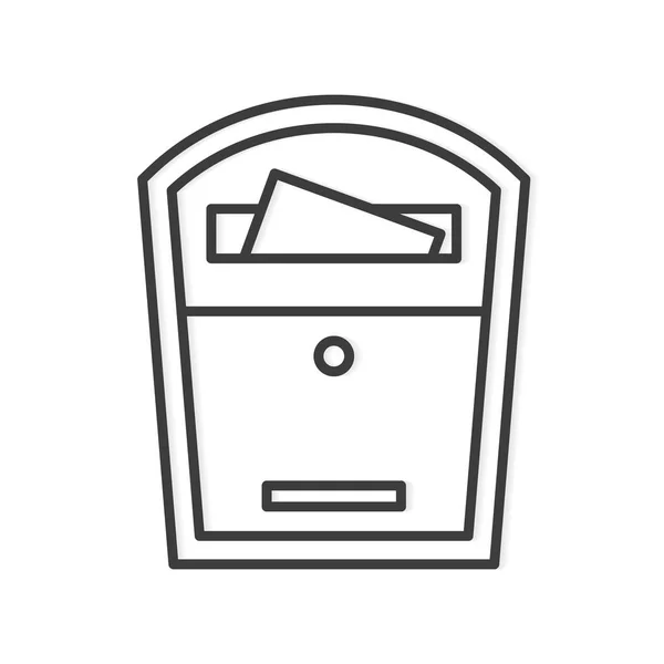 Black Outline Mailbox Letter Vector Illustration — Stock vektor