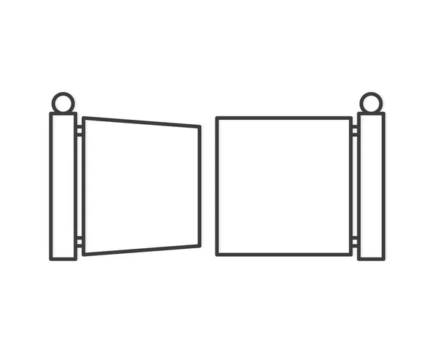 Modern Open Gate Icon Vector Illustration — ストックベクタ