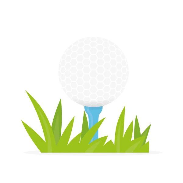 Golf Ball Tee Grass Vector Illustration — Archivo Imágenes Vectoriales