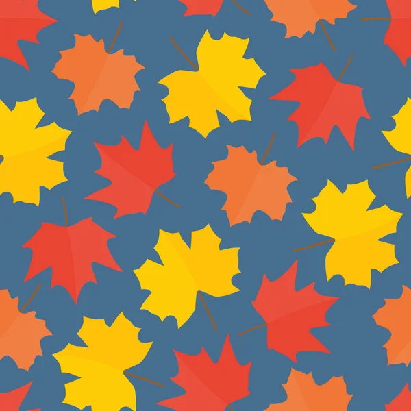 Seamless Pattern Autumn Maple Leaves Great Wrapping Textile Wallpaper Greeting —  Vetores de Stock
