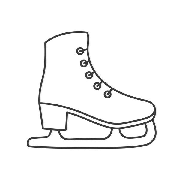 Black Outline Ice Figure Skates Vector Illustration — ストックベクタ