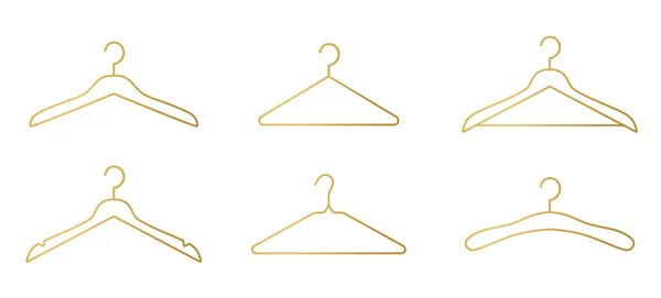 Set Golden Cloth Hangers Vector Illustration — Image vectorielle