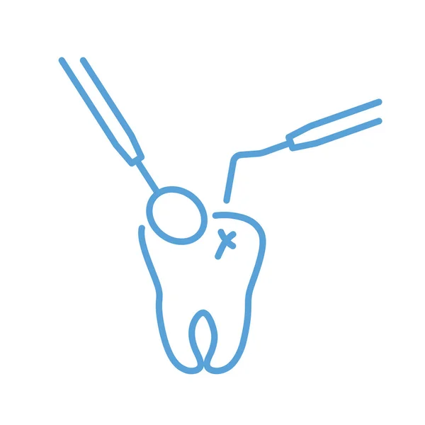 Caries Treatment Dental Checkup Icon Vector Illustration — Vector de stock