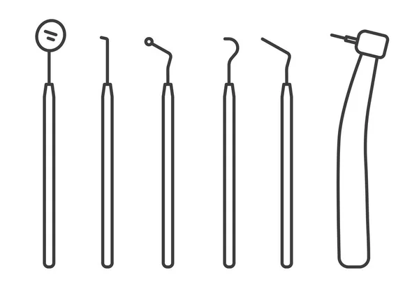 Set Dentist Tools Icons Vector Illustration — Vettoriale Stock