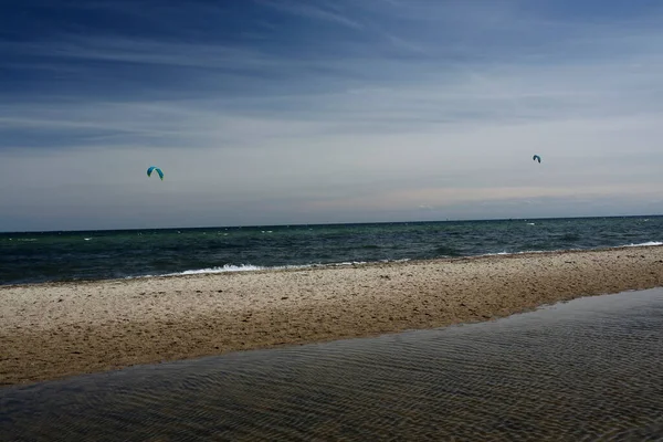 Kitesurfing Bay Puck Rewa Headlane Poland — 图库照片