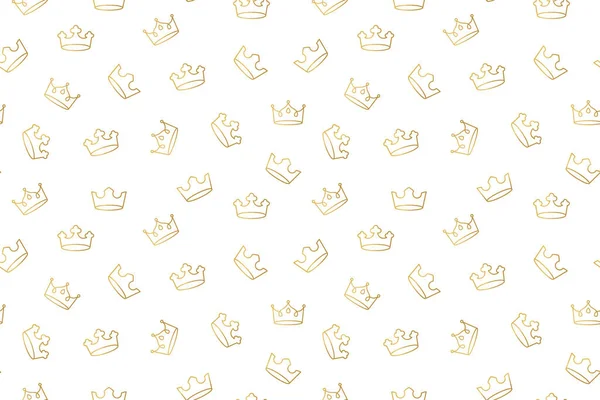 Golden Seamless Crown Pattern Great Wrapping Textile Wallpaper Greeting Card — Wektor stockowy