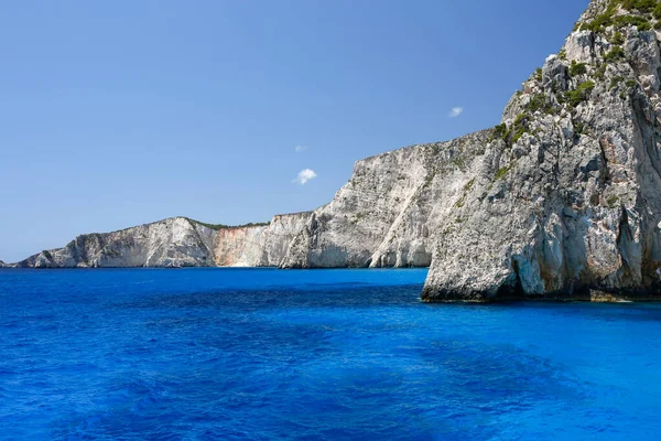 Scogliere Turchesi Mare Calcare Dell Isola Zante Grecia — Foto Stock