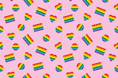 LGBT bayrak sembolleri ile kusursuz desen - vektör illüstrasyon
