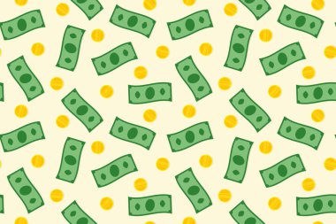 Banknotları ve sikkeleri olan kusursuz para kalıbı.