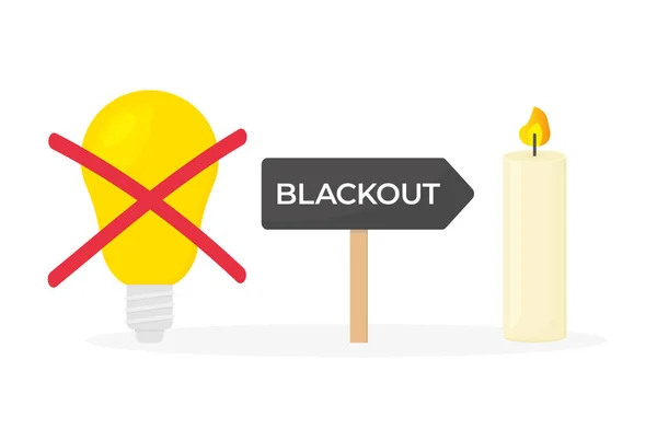 Blackout Konzept Energiekrise Drohender Stromausfall Vektor Illustration — Stockvektor