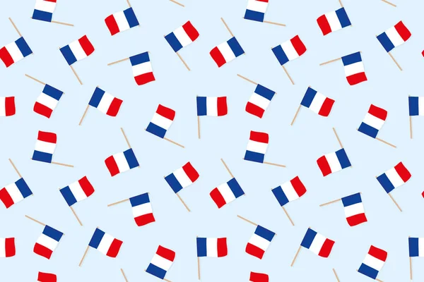 Zökkenőmentes Minta Francia Zászlókkal Vektor Illusztráció — Stock Vector